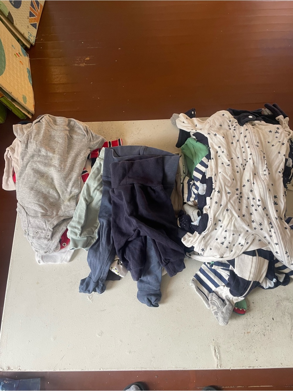 Mixed Baby Onesies and Sleepers - Neutral & Navy Set